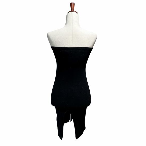 Reformation Strapless Dress XS Extra Small Black Ribbed Knit Mini Bodycon (15) - Picture 6 of 8